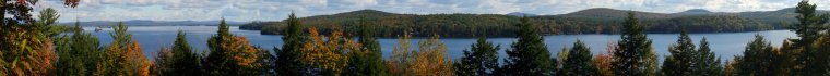 View of Lake Winnipesaukee while hiking in the Lakes Region of New Hampshire.